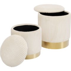 Stool Cherry Storage Cord 2'li Creme Tabure