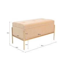Buttons Storage Beige Small Bench