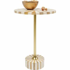 Side Table Domero Cirque Gold White Yan Sehpa