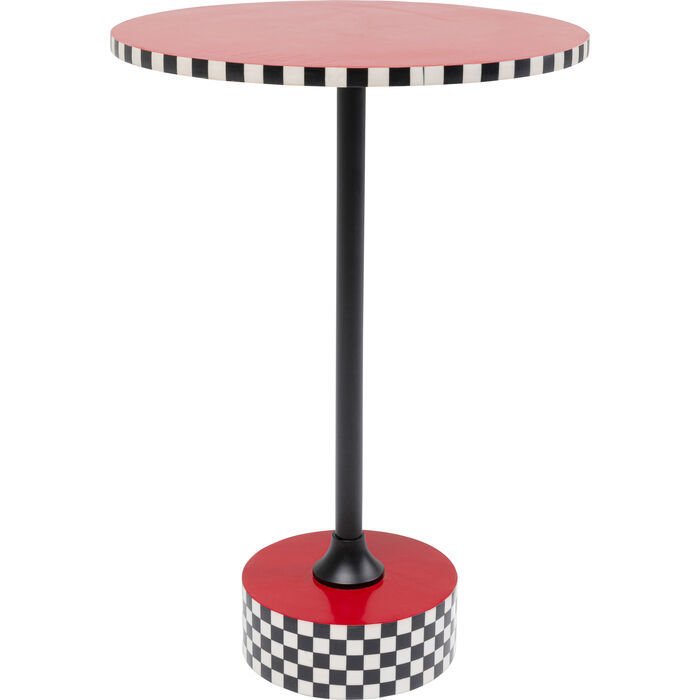 Domero Checkers Red MDF Yan Sehpa
