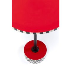Domero Checkers Red MDF Yan Sehpa