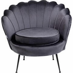 Armchair Water Lily Black Grey Berjer