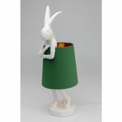 Animal Tavşan Model Beyaz Yeşil Masa Lambası