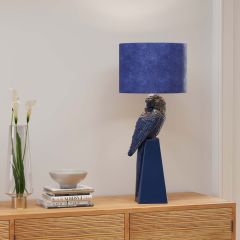 Parrot Mavi Pirinç Kaplama Masa Lambası 84 cm