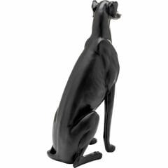 Greyhound Bruno Black Matt Dekoratif Obje 80cm