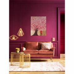 Flower Couple Gold Pink Tablo 80x100 cm