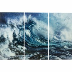 Triptychon Wave 3'lü Cam Resim Set