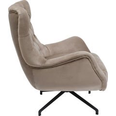 Swivel Armchair Bellissima Velvet Taupe Berjer