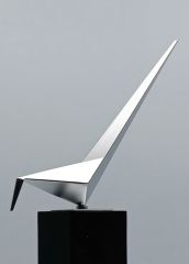 Origami Kuş Biblo Mermer Kaideli Çelik Siyah 46 Cm