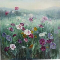 Pastell Flowers Kanvas Tablo 120x120cm