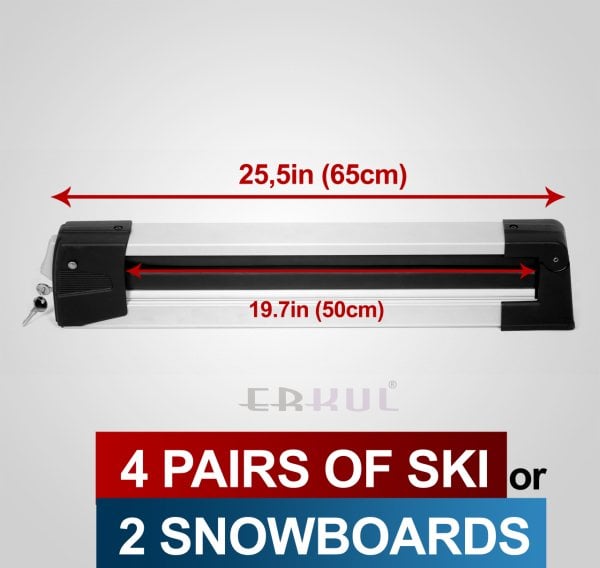 Dörtlü Kayak ve Snowboard Taşıyıcı Gri