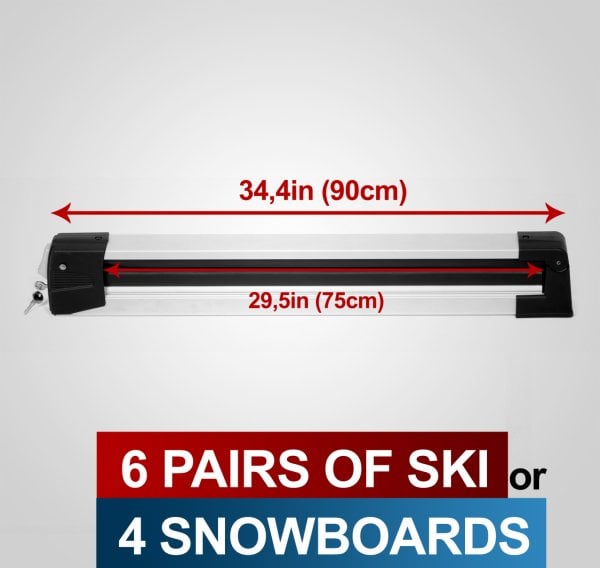 Altılı Kayak ve Snowboard Taşıyıcı Gri