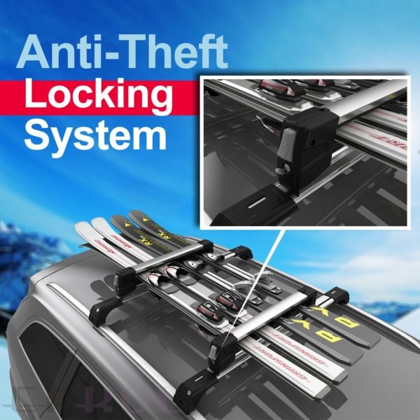 Dörtlü Kayak ve Snowboard Taşıyıcı Siyah