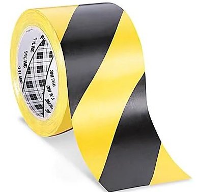 3M 766 Vinil Yer ve Güvenlik İşaretleme Bandı Sarı / Siyah 50mm*33mt