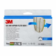 3M 6059 ABEK1 Organik İnorganik Asit Gaz Amonyak Filtresi  1 Takım / 1 Çift