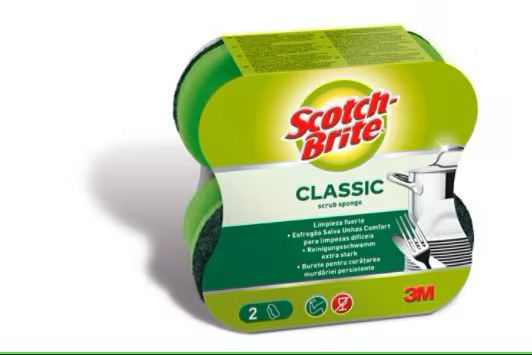 3M Scotch Brite Klasik Konfor Tırnak Koruyuculu Ovma Süngeri 1 Paket / 2 adet sünger