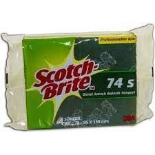 3M Scotch Brite 74S Yeşil Bulaşık Süngeri 4 lü 2 PAKET