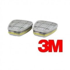 3M 6057 ABE1 Organik İnorganik Asit Gaz Buhar Filtresi 4 Takım / 4 Çift