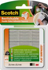 3M Scotch R100 Çift Taraflı Şeffaf Yapışkan Kareler 24mmx24mm 18 Adet