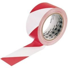 3M 767 Vinil Yer ve Güvenlik İşaretleme Bandı Kırmızı / Beyaz 50mm*33mt 1 Koli / 24 Rulo