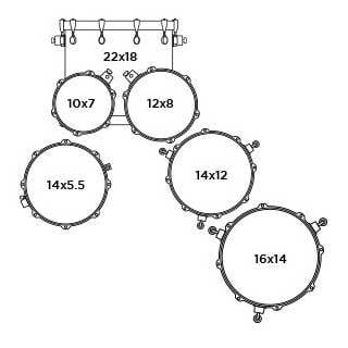 Mapex Armory Davul Seti 22+10+12+FT14+FT16+14S (AR628SFURA)