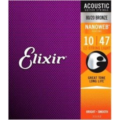 Elixir 010-047 Nanoweb Bronz 12 Telli Akustik Gitar (11152)