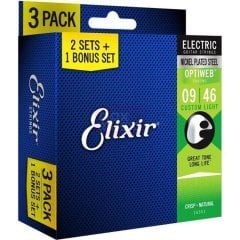 Elixir 09-46 Optiweb Ekonomik 3'lü Set Elektro Gitar Teli (16551)