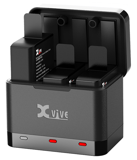 Xvive Battery Charger Case + 3 Pil