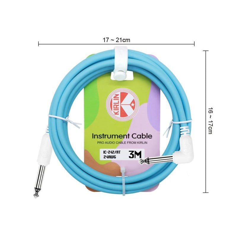 Kirlin 1/4'' Mono Plug - 1/4'' R Angle 3mt. Kablo (IC2423MAT)