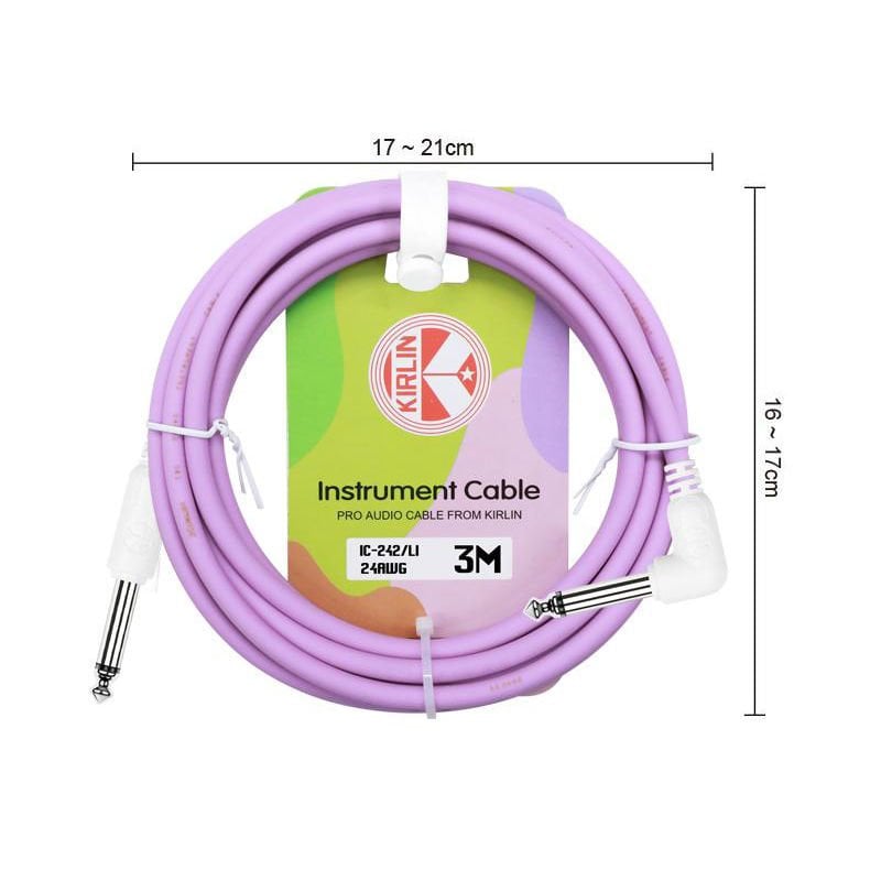 Kirlin 1/4'' Mono Plug - 1/4'' R Angle 3mt. Kablo (IC2423MLI)