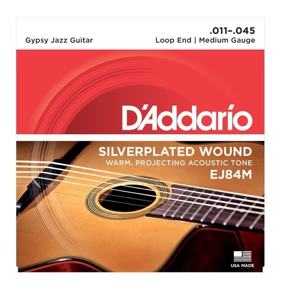 Daddario EJ84M Set Gypsy Jazz Guitar Silver Plated .011 .045