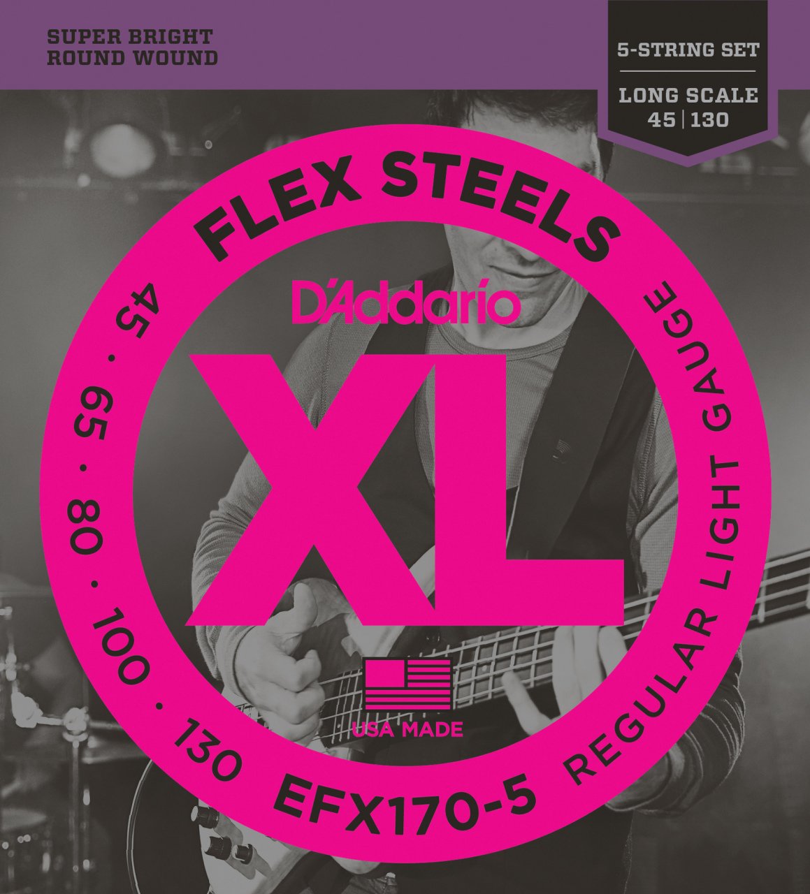 Daddario EFX1705 Bas Teli 0.45-130 (5 Tel) Flexsteels (Slap)
