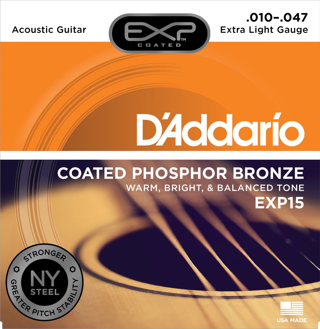 Daddario EXP15 Akustik Tel Set Kaplamalı Extra Light (.010)