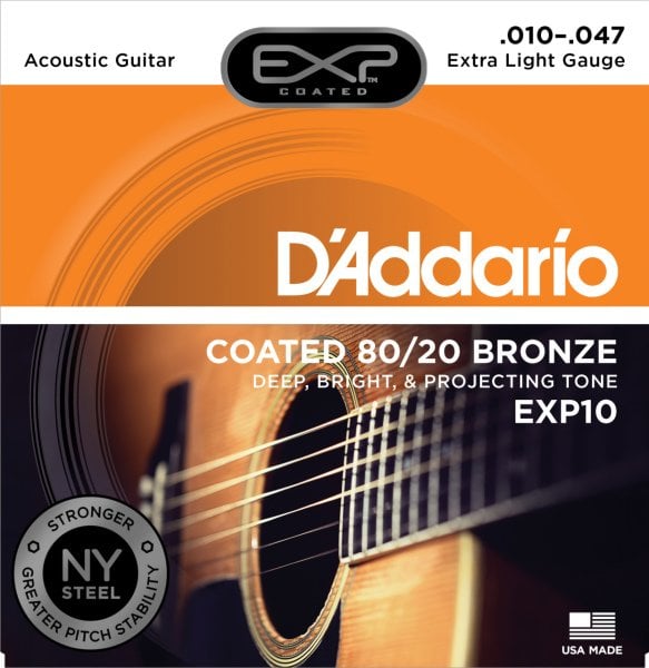 Daddario EXP10 Akustik Tel Set Extra Light (.010) Coated