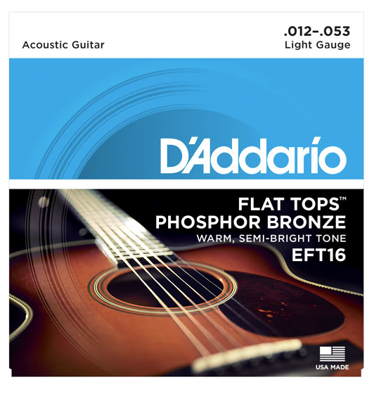 Daddario EFT16 Akustik Tel Set Flat Light (.012) Zımparalı