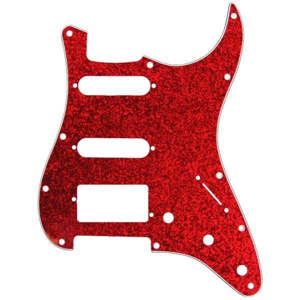 Dandrea HSS Strat Gitar Red Sparkle Pickguard DPPSTRDSHSS