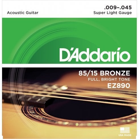 Daddario EZ890 Akustik Tel Set Super Light (.009)