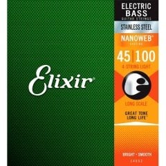 Elixir 045-100 Nanoweb Çelik Sarım Bas Gitar Teli (14652)