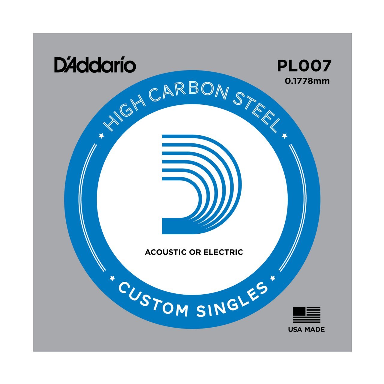 Daddario PL007 Elektro Tek Tel Plain Steel 007