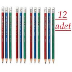FABER KURSUN KALEM SILGILI KOSELI 12 LI (2120)