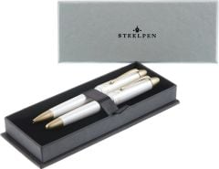 STEELPEN PEARL BEYAZ DOLMAKALEM+TUKENMEZ SET(4590)