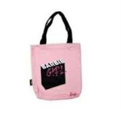 BARBIE GIRL BEZ CANTA GABARDIN PEMBE SIYAH ASKILI