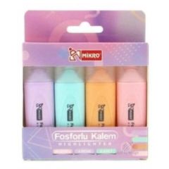 MIKRO ST. MK 604-4 LU RENKLI MINI FOSFORLU KALEM