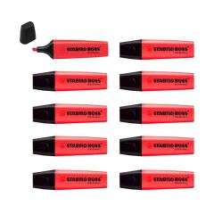 FOSFORLU KALEM STABILO BOSS KIRMIZI 10 LU (70/40)