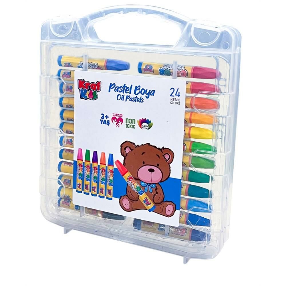 KRAF KIDS PASTEL BOYA 24 LU CANTALI KK525