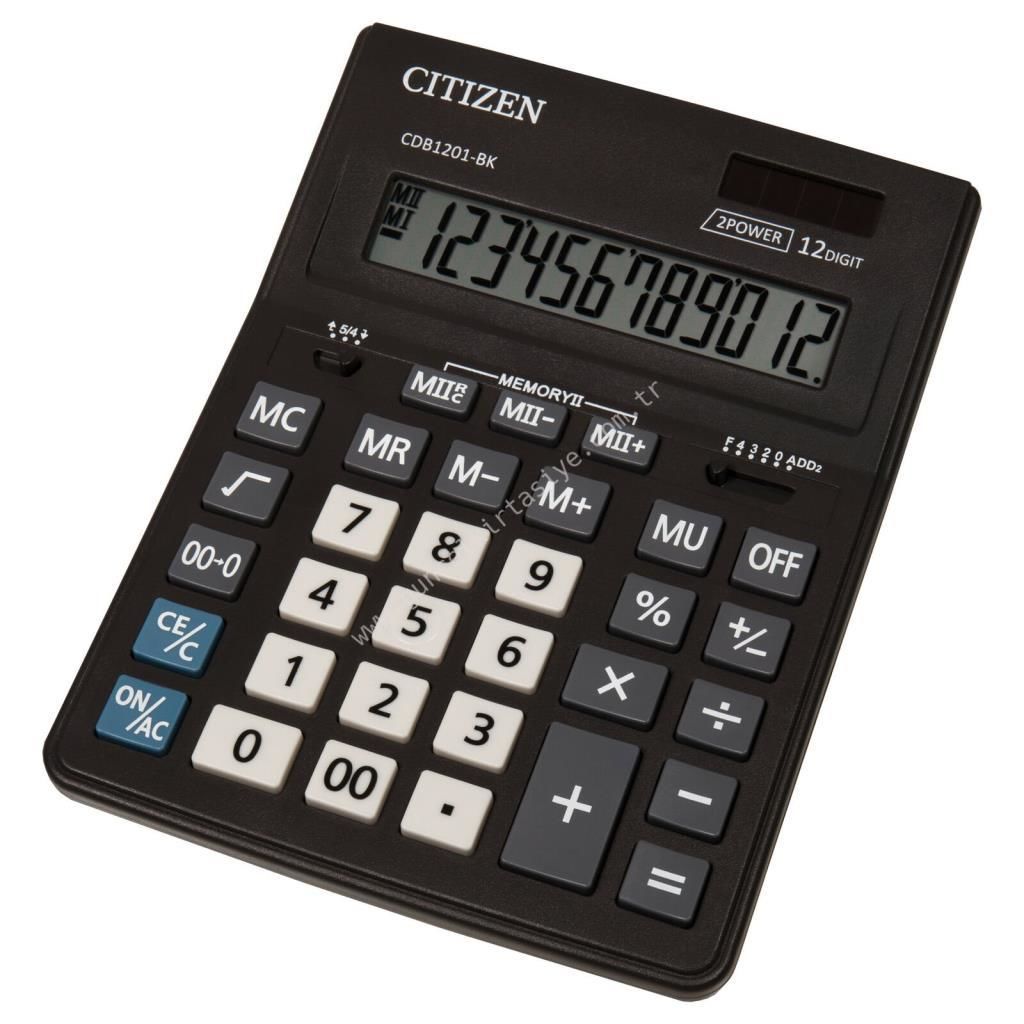 CITIZEN HESAP MAKINASI M.USTU 12 HANELI CDB1201-BK
