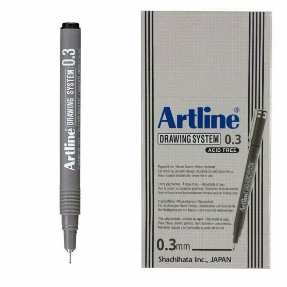 ARTLINE CIZIM KALEMI 003mm SIYAH 12LI KUTU(2303)