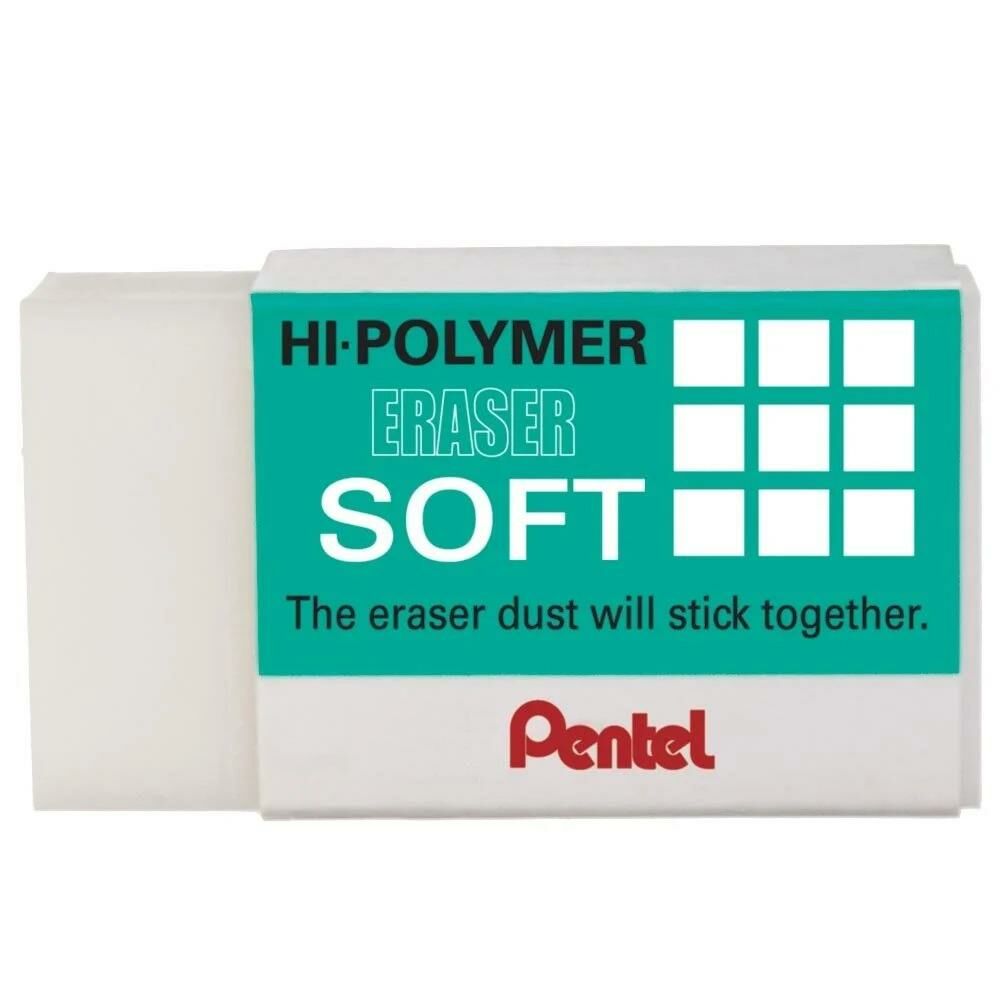 PENTEL SILGI HI-POLYMER ZES-08 SOFT BEYAZ ORTA