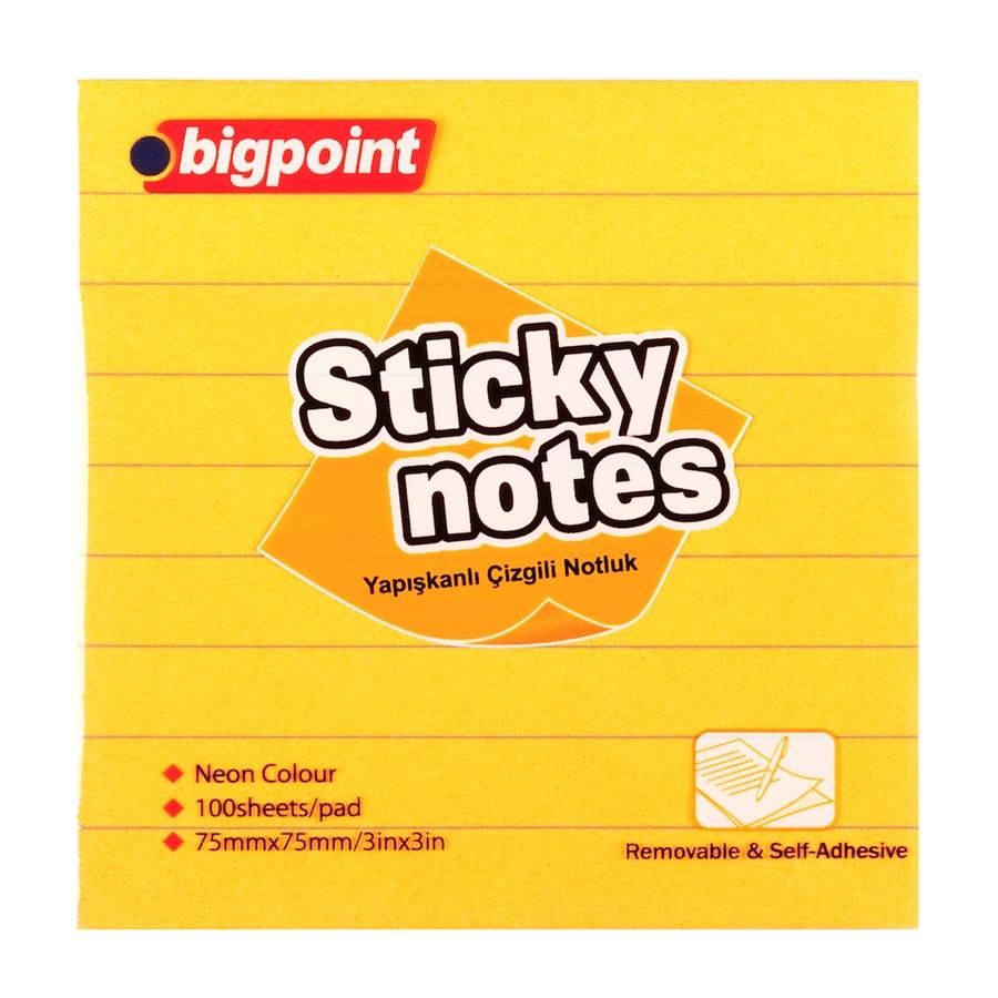 BIGPOINT YAPISKANLI KAGIT 75X75 CIZGILI TURUN(810)