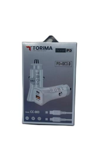 TORIMA CC-903 PD18W+QC3.0 BEYAZ TYPE-C ARAC SARJ A